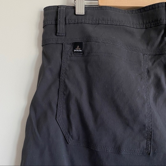 PRANA Zion Stretch Pants Nylon Outdoor Roll up Belted Dark Grey Size 38X32 - Picture 5 of 12